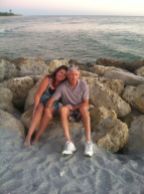 Randy and Joan at beach on rocks